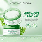 ACNAWAY Mugwort Acne Clear Pad Exfoliating – Exfoliation Pad untuk Kulit Sensitif & Berjerawat Eksfoliasi Kulit Angkat Komedo Sel Kulit Mati & Minyak Berlebih Acne Pad Exfo Pad Penghilang Komedo & Jerawat Blackhead Removal