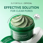 ELFORMULA Intensive Pore Clarifying Mugwort Mask - Clay Mask Mud Mask Acne Pembersih Pori-pori Pores Eksfoliasi Wash Off Masker Wajah Glowing Claymask Komedo Kulit Jerawat Sensitif