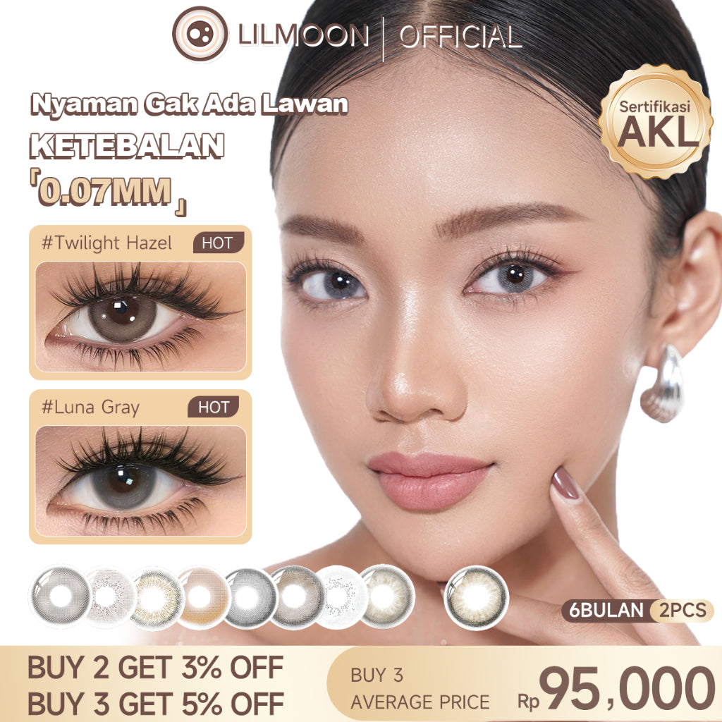 [Fuji Favorite] Lilmoon Softlens Kualitas Jepang softlens minus (0 sd -8.50) natural contact softlens/softlens warna/Lensa kontak/Japan lens/Lensa minus/softlens brown/softlens grey
