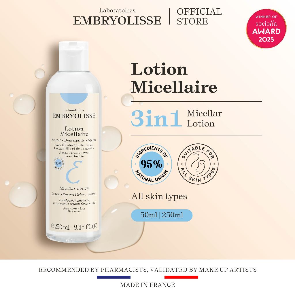 Embryolisse Lotion Micellaire 250ml Micellar Lotion Cleansing Makeup Remover Pembersih Wajah 1x