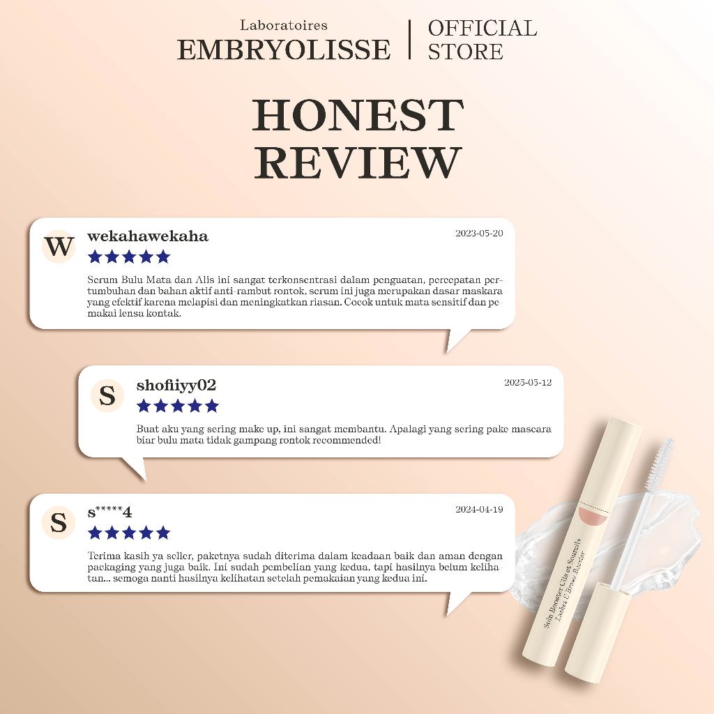 Embryolisse Soin Booster Cils Et Sourcils Green 6,5ml 2 IN 1 Eyelash Eyebrows Serum Bulu Mata & Alis