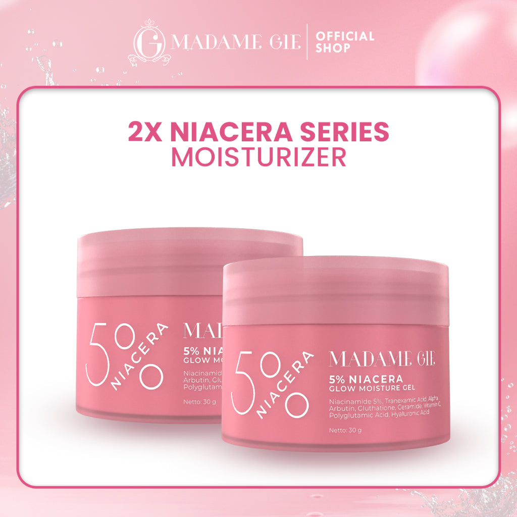 Madame Gie Niacera Bundle All in 1 Skincare Complete Mencerahkan Wajah - Niacera Moisturizer + 10%Niacera Serum + 2%Niacera Essence Serum