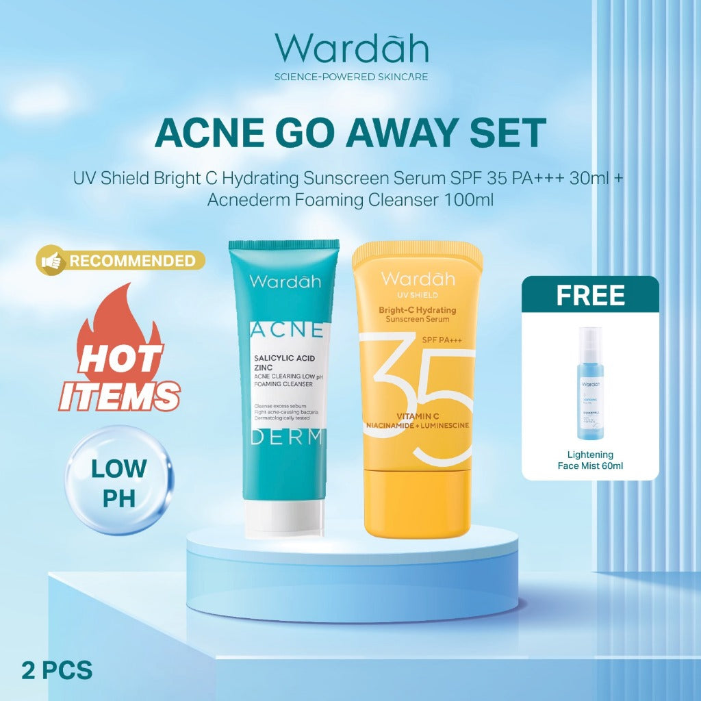 NEW WARDAH Paket Face Wash Gentle Low Ph Lightening Sunscreen UV Shield SPF 35 SPF 50 Sabun Cuci Muka Untuk Semua Jenis Kulit Tanpa Rasa Ketarik Menghidrasi dan Menenangkan Kulit Sunscreen UV Shield Skincare Routine Perawatan Kulit - Skincare