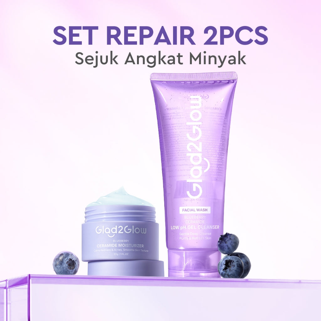 [Big Size]Glad2Glow Blueberry Ceramide Low pH Gel Cleanser 150ml facial wash skincare face wash sabun cuci muka cleansing balm exfoliating exfoliasi wajah sabun muka pembersih wajah Memperbaiki penghalang kulit tetap terhidrasi wajah bersih