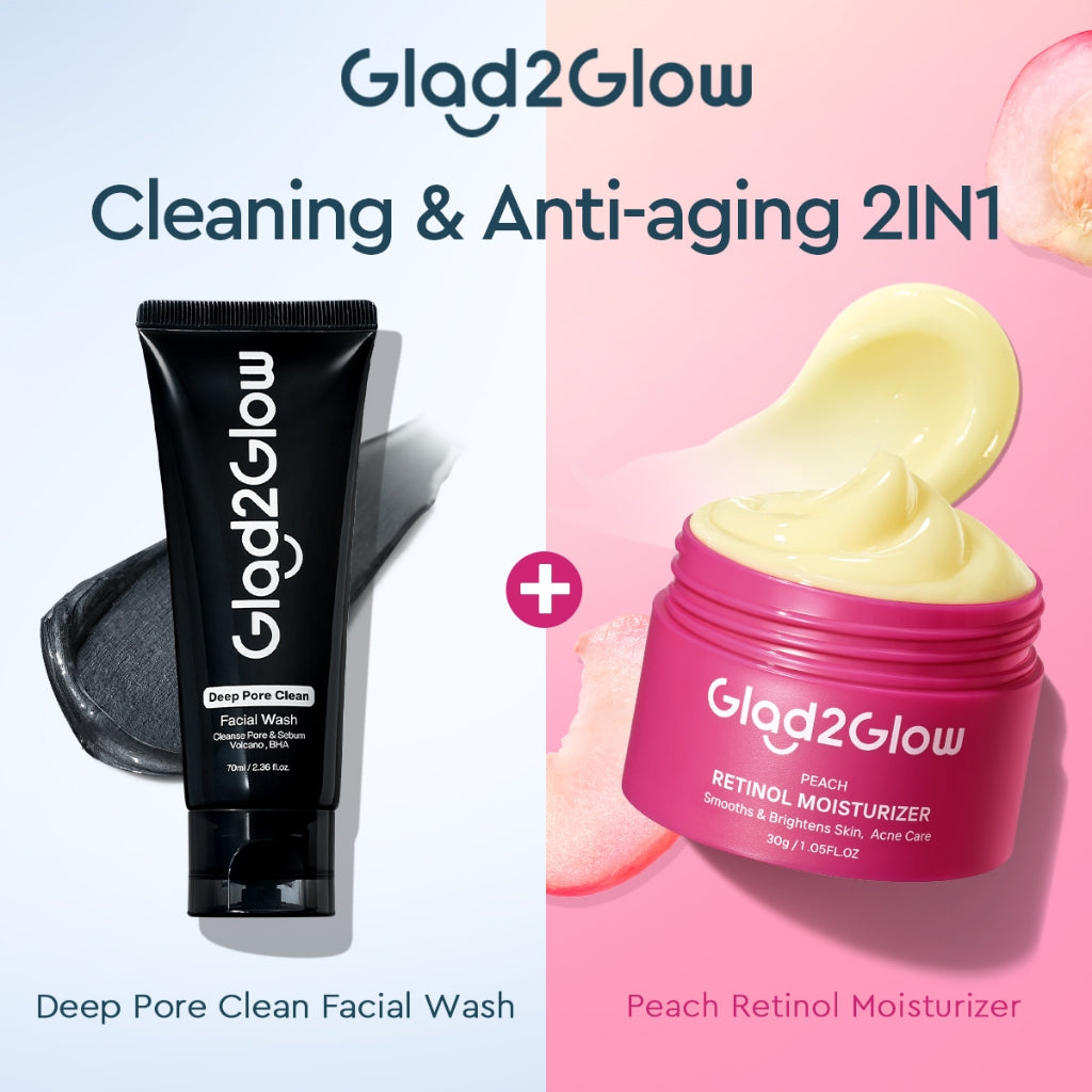 [NEW]Glad2glow Cleansing and Care Super Combo Volcanic Ash+BHA Deep Pore Clean Facial Cleanser Mencegah Komedo Face Wash Anti Jerawat Mengontrol Minyak Mencerahkan Kulit Mengecilkan Pori-Pori Pembersihan Mendalam g2glow official store