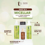 PAKET ISI 4 - Makarizo T1 Techno Nature Rosemary Scalp & Hair Oil 40mL + Micellar Shampoo & Conditioner 180 mL + Protein Cream 50mL - Shampoo Conditioner Non SLS