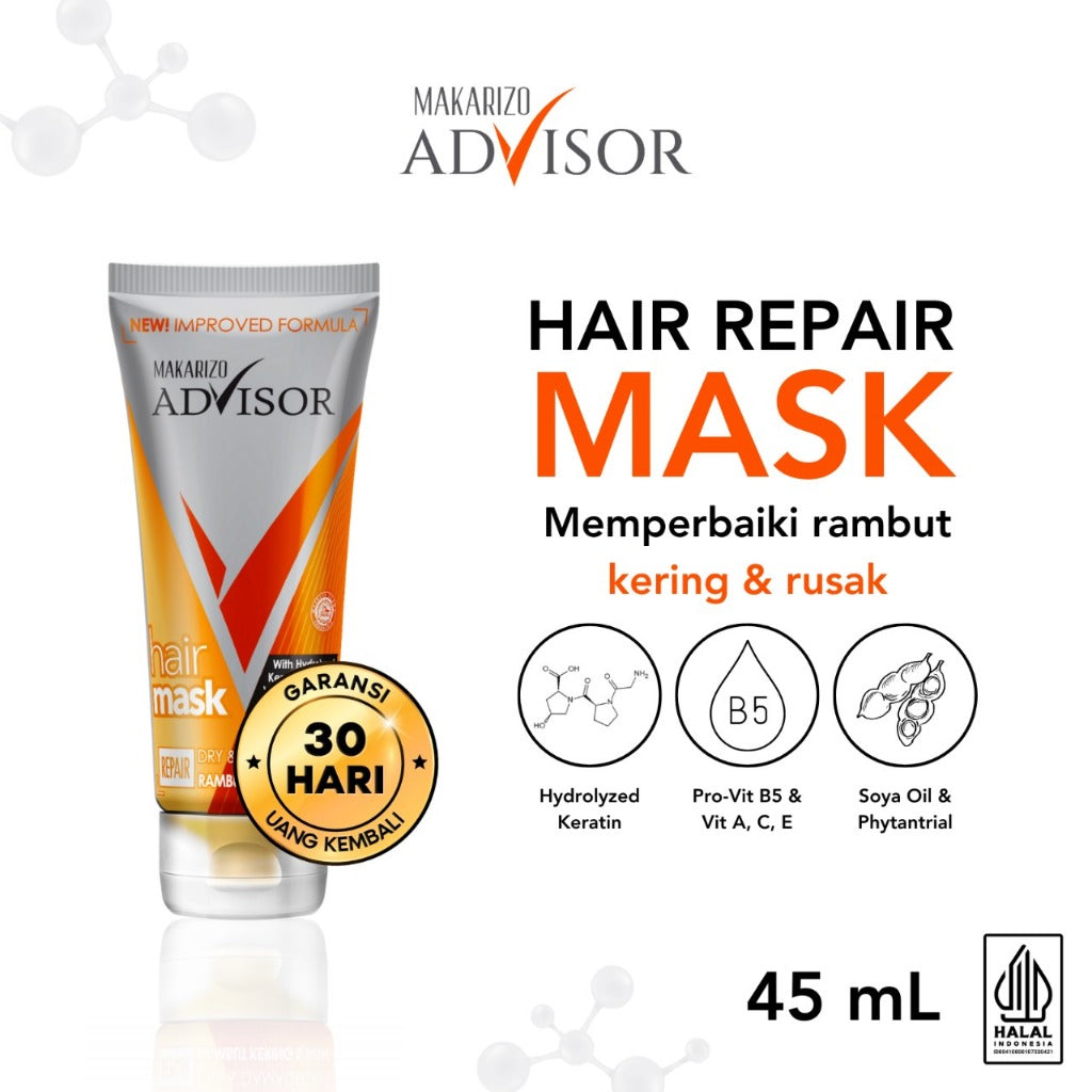 Makarizo Advisor Hair Repair Mask 45 mL & 100 mL - Masker Rambut / Hair Mask / Rambut Lembut