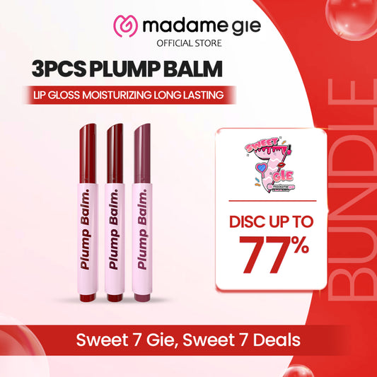 [BUNDLE ISI 3PCS] Madame Gie Plump Balm - Lip Gloss Moisturizing Long Lasting
