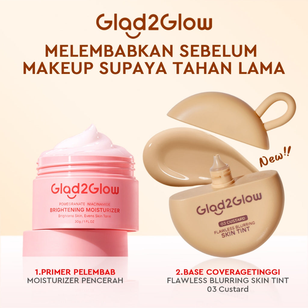 [NEW LAUNCH] Glad2Glow FLAWLESS BLURRING SKIN TINT 30G Concealer Foundation Bedak padat Make up Lightweight Coverage Long-lasting 12-Hour Soft-Focus Flawless Skin oil-control  Bio-Mimetic Film Technology Squalane Care g2glow official store
