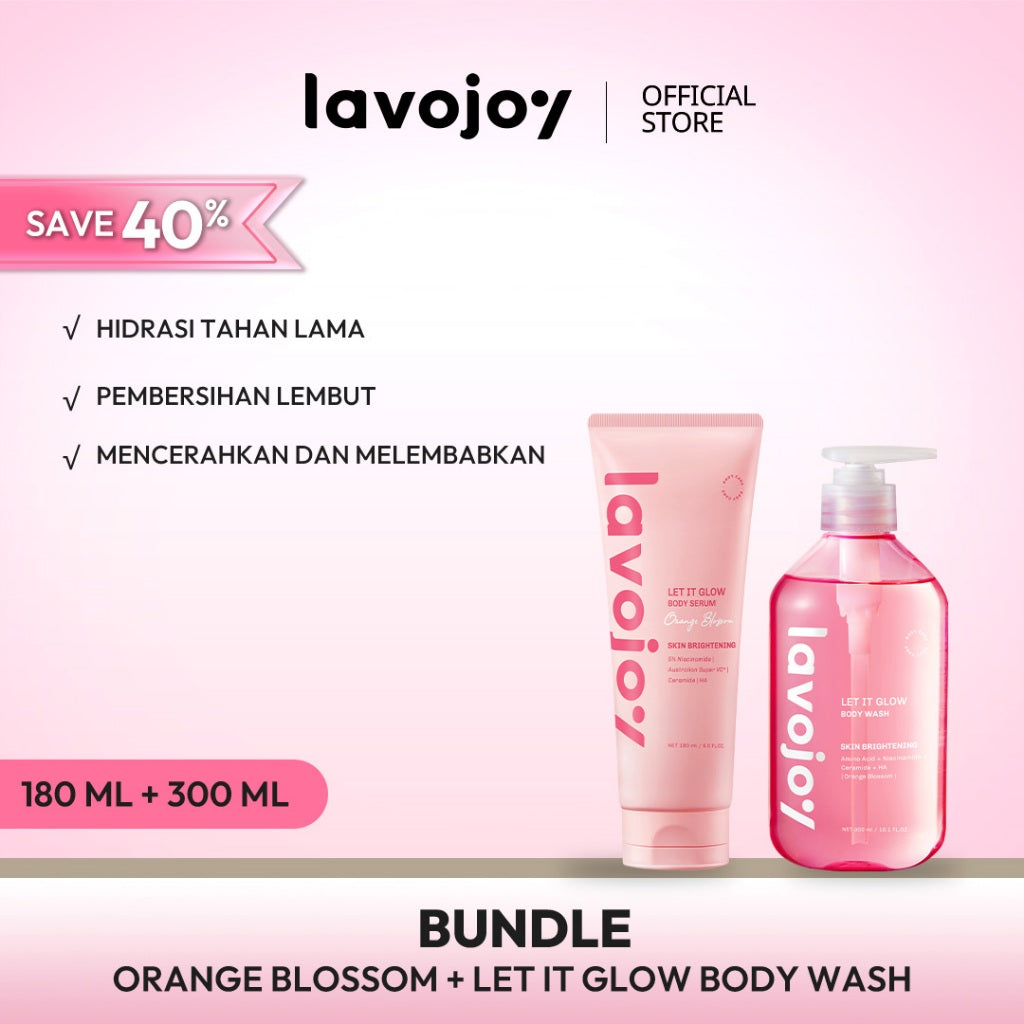Lavojoy 2in1 Bundle Body Wash All Variants 300ml + Body Serum All Variants180ml | Sabun Mandi Cair Untuk Mencerahkan Dan Melembabkan Kulit | Body Serum Untuk Mencerahkan Dan Melembabkan Kulit