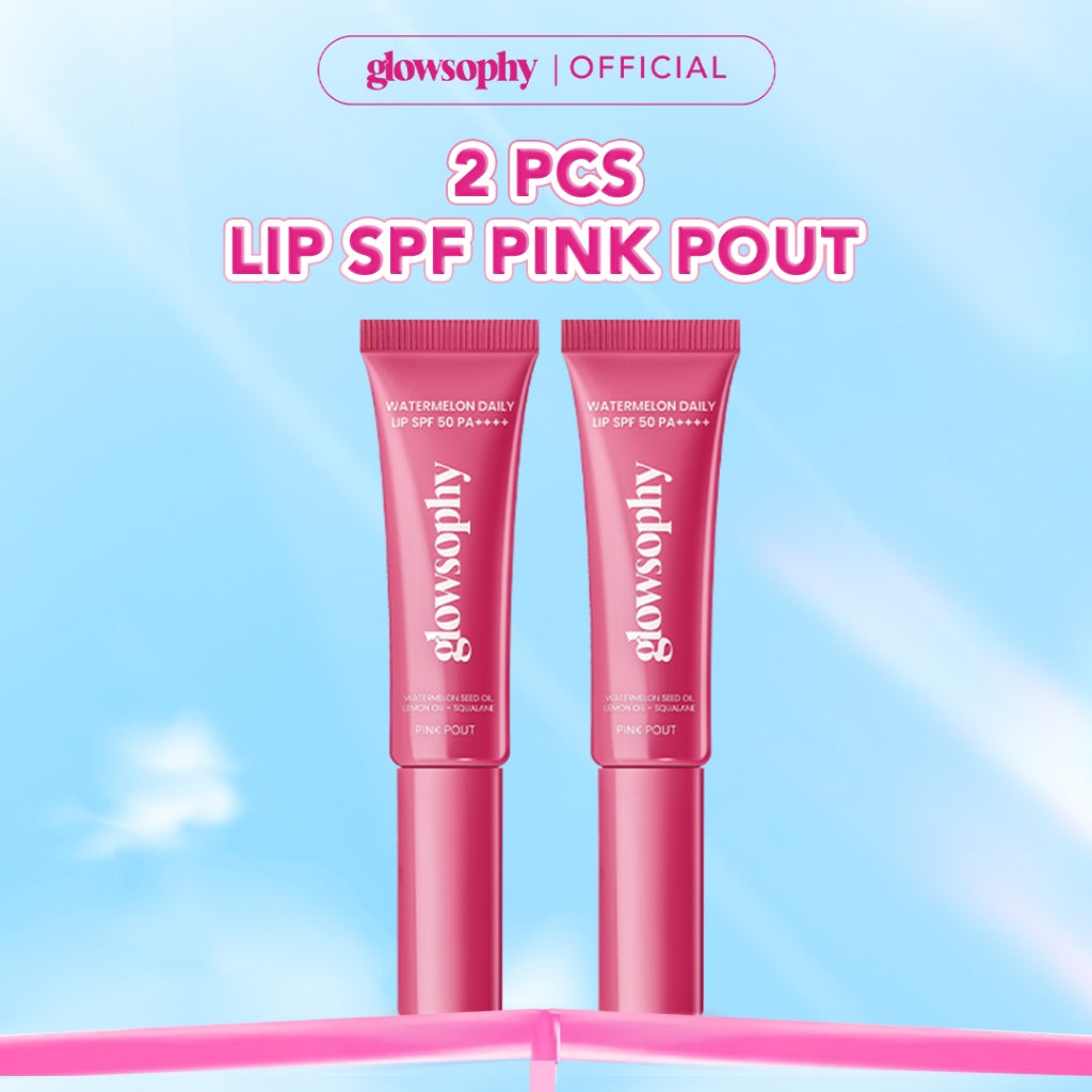 Glowsophy Watermelon Daily Lip SPF 50 PA++++ - Melindungi dari sinar UVB dan UVA, Menjaga bibir tetap lembap, lembut, dan sehat, Kilau natural untuk bibir lembut dan tampak sehat sepanjang hari