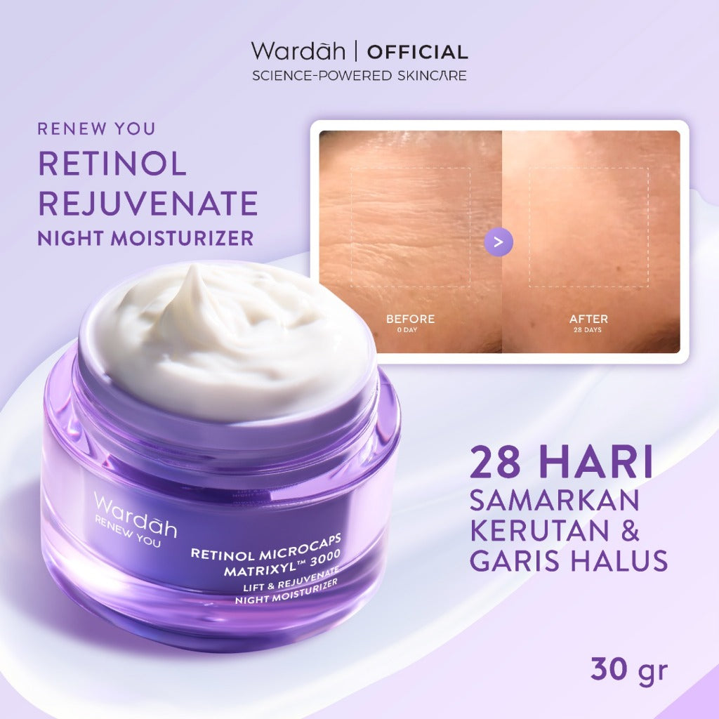 WARDAH Renew You Retinol Microcaps Matrixyl 3000 Lift & Rejuvenate Night Moisturizer - Skincare