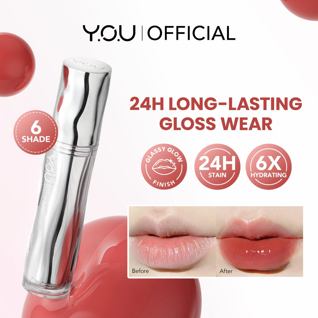 YOU Cloud Paint Glassy Glow Lip Tint Glasting Tint Lip Stain Glassy Tint