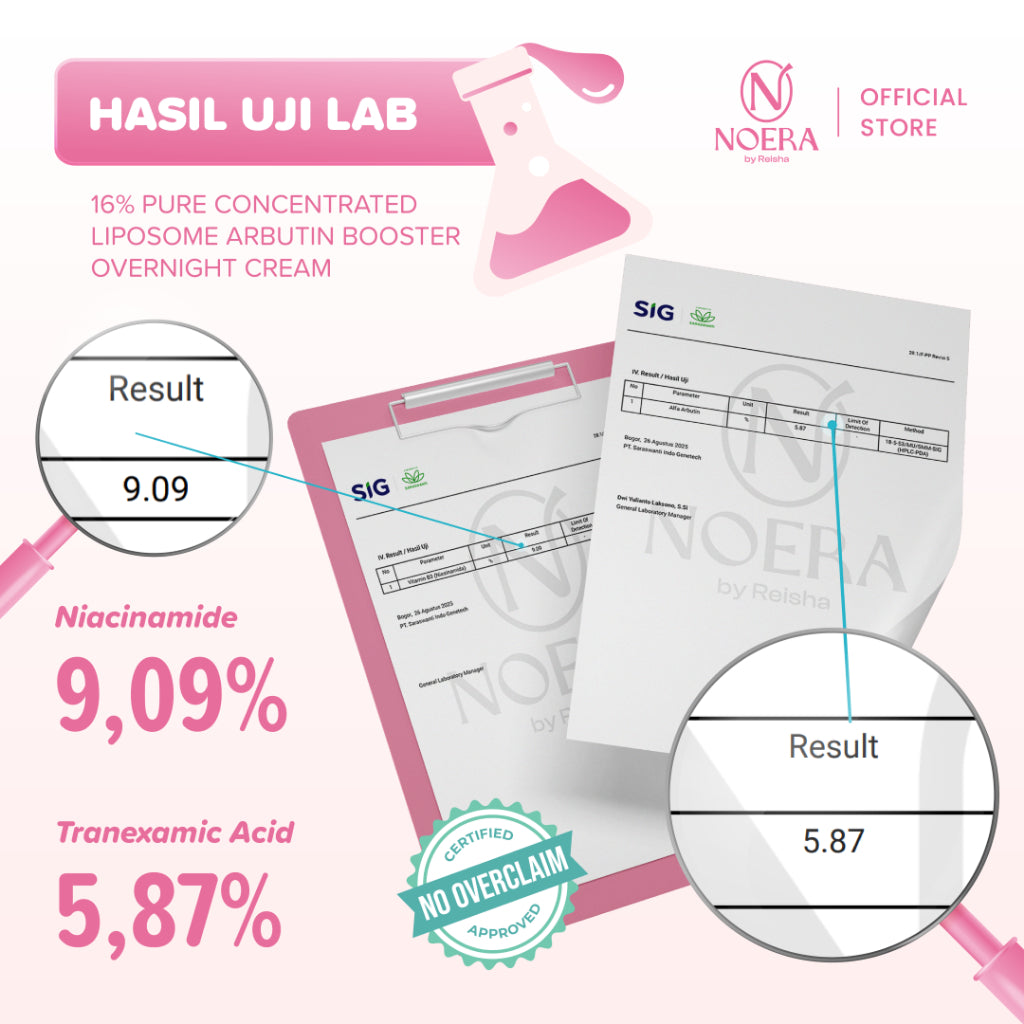 Noera 16% Pure Concentrated Liposome Arbutin Booster Overnight Cream | Krim Malam | Niacinamide | Alpha Arbutin