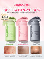 [DISKON 60%]Glad2Glow Clay Stick&Face Mask Complete Series-Pomegranate Brightening/Mugwort Salicylic Acid Acne/ Volcano 3D Acid Pore-masker Packs Masker Wajah Sheet Mask mask sleeping mask mugwort mask acne masker komedo g2glow official store