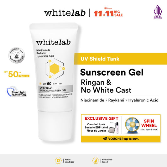[TEBUS MURAH ONLY 19K] Whitelab Sunscreen SPF 30 PA+++- Ultralight - Sunblock Ringan Anti Komedo Jerawat Pelindung Sinar Matahari UV A UV B Blue Light dengan Niacinamide, Tidak Lengket, Whitecast & Pilling [BPOM]
