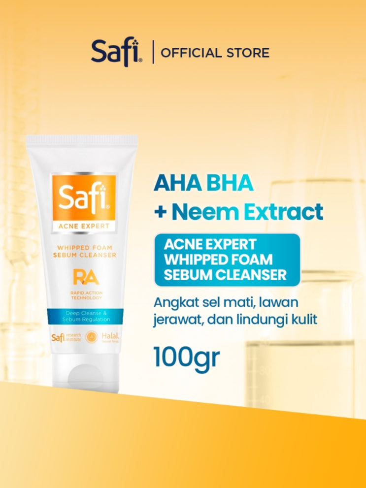 SAFI - Acne Expert - Whipped Foam Sebum Cleanser 100gr - Untuk Jerawat