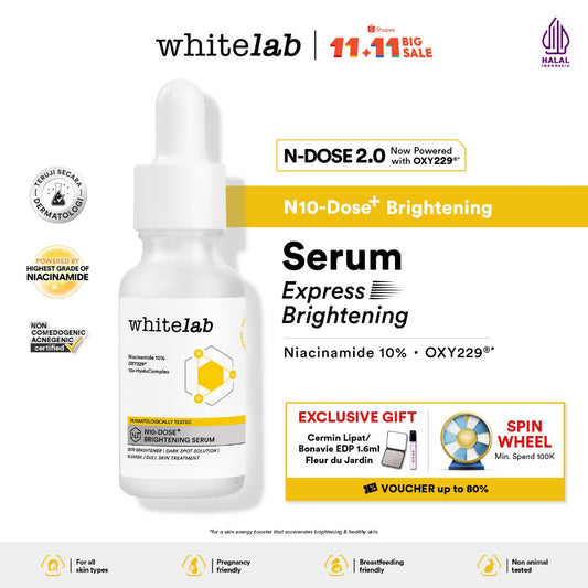 Whitelab Serum Niacinamide 10% Brightening - Serum Pencerah Wajah Intensif N10-Dose+ 2.0