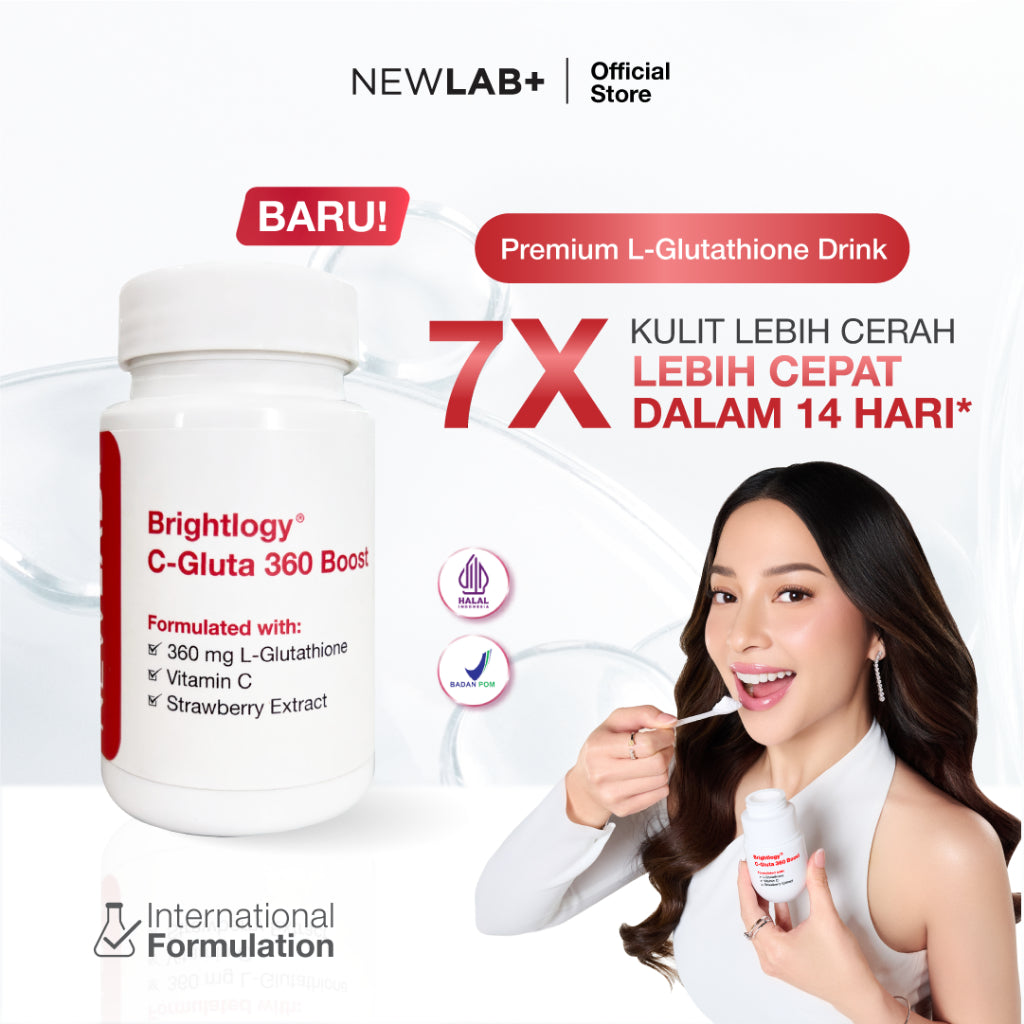 NEWLAB Brightlogy C-Gluta 360 | Minuman Glutathione BPOM untuk Pemutih Badan | Glutathione Whitening 15 Sachet
