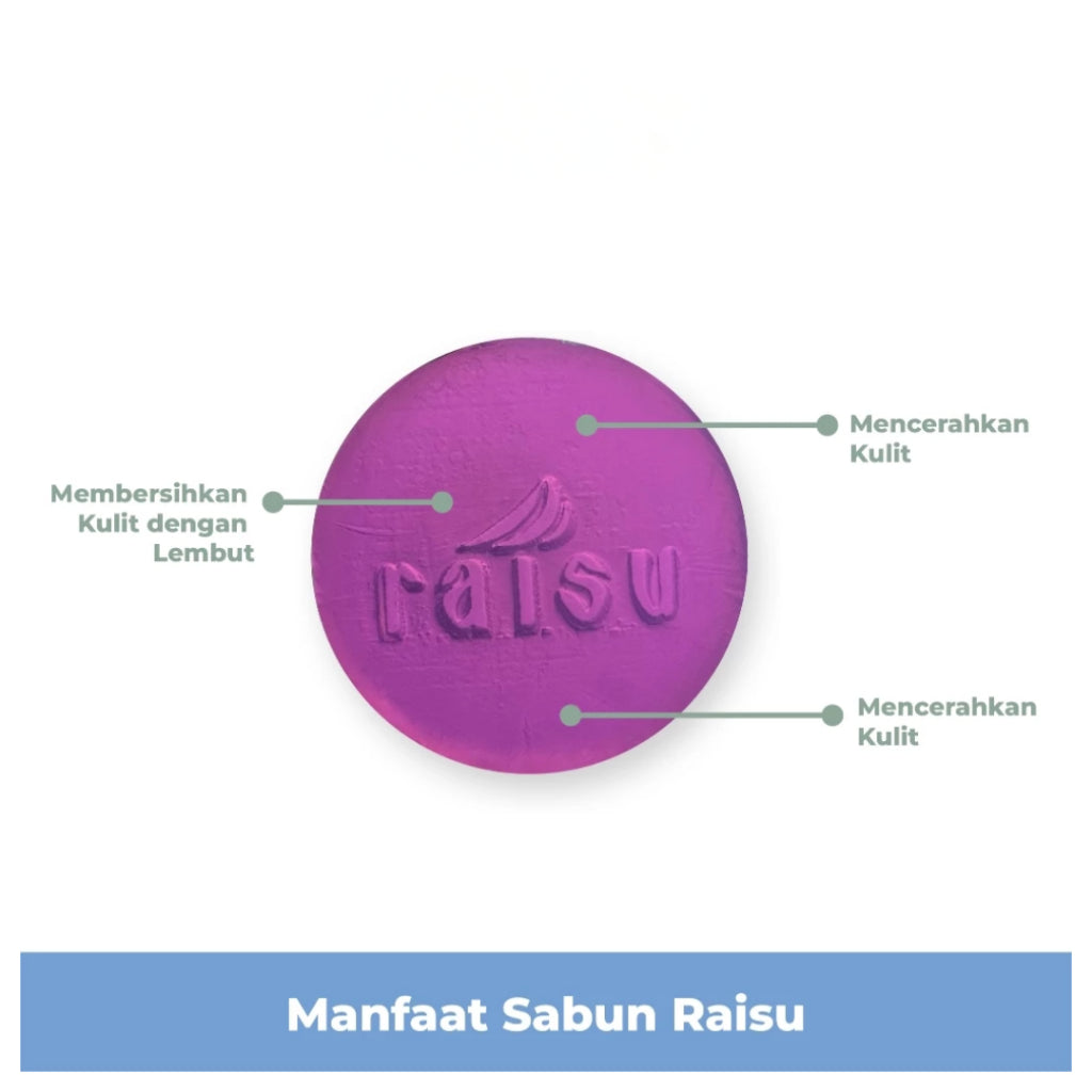 Raisu Brightening Soap Bar (Niacinamide) - Sabun Pencerah Kulit 1pc 50gr