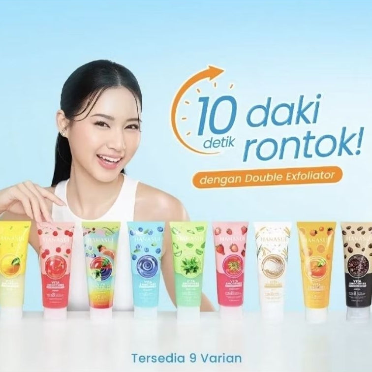 Hanasui Vita Smoothies Body Spa Gel Eksfoliasi Tubuh Strawberry 130 ml