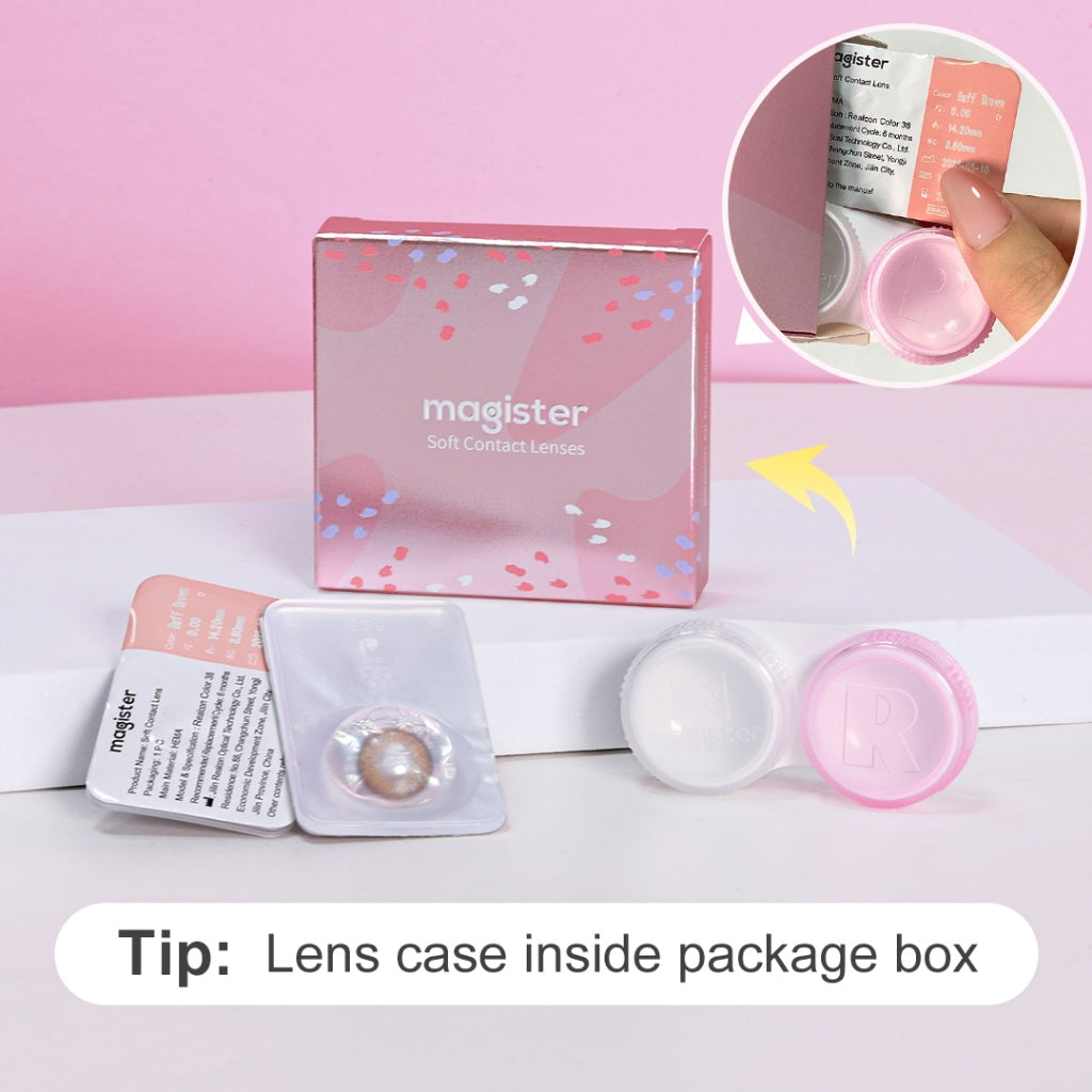 [0.00 s/d -6.00] Magister Softlens Minus Rose softlens 14 mm Lensa kontak berwarna Nude Brown