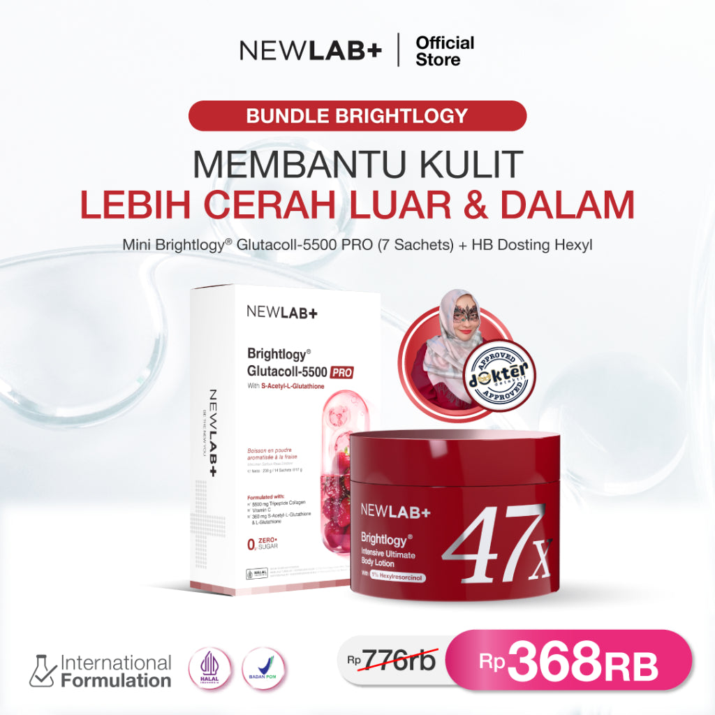 NEWLAB Brightlogy Intensive Ultimate Body Lotion with 1% Hexyl | Body Lotion Pemutih Badan | Handbody | Body Care untuk Mencerahkan |Whitening Lotion