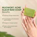 ACNAWAY Mugwort Acne Clear Bar Soap - Sabun Organik Natural Acne Soap untuk Jerawat Badan Tanpa Paraben & Alkohol with Sulfur Calamine Herbal
