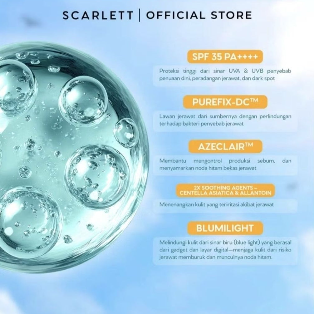 Scarlett Acne Peace Daily Sunscreen Wajah SPF 35 30 ml