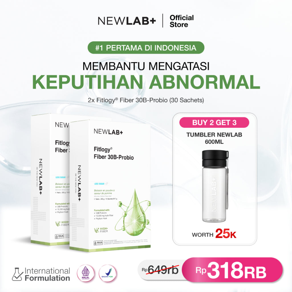 NEWLAB Fitlogy Fiber 30B-Probio | Minuman Probiotik | Fiber Drink untuk Diet | Kaya akan Probiotic 15 Sachet