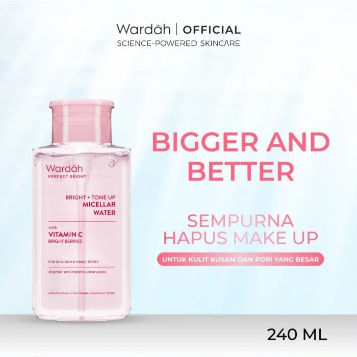 WARDAH Micellar Water All Series Perfect Bright Calm and Soothe Nature Daily Acnederm Lightening Oil Infused Pembersih Wajah Make Up Remover Waterproof Tanpa Bilas Skincare