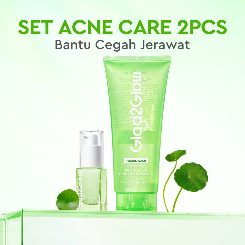 [Big Size]Glad2Glow Centella Salicylic Acid Acne Gel Cleanser 150ml facial wash skincare face wash sabun cuci muka cleansing balm exfoliating exfoliasi wajah sabun muka pembersih wajah merawat serta membantu menenangkan jerawat menenangkan kulit