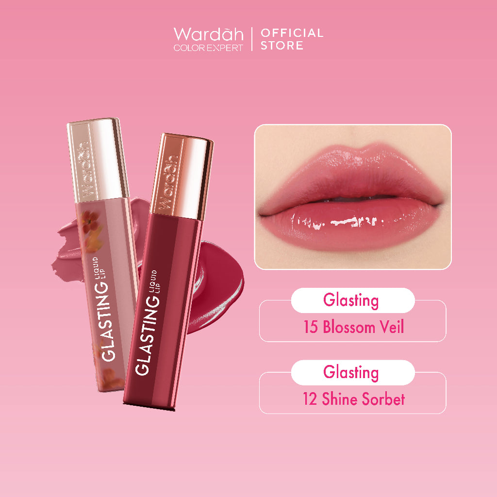 BEST SELLING! WARDAH Glasting Liquid Lip PINK POWER Lip Stain Lipgloss Lipstik Liptint Lip Matte Lipstick Lipcream Cleopatra Look Lip Cream Glossy Lip Longlasting Waterproof Tahan Lama Glaze Lip Makeup Two Tone Lip