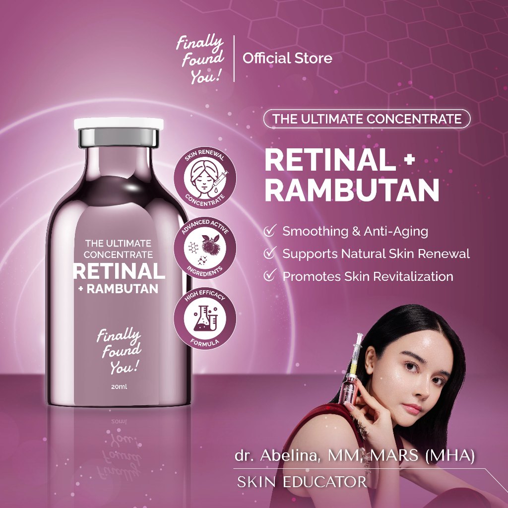 The Ultimate Concentrate Retinal + Rambutan 20mL | Smoothing & Acne Care Serum untuk menghaluskan tekstur kulit dan mengurangi jerawat