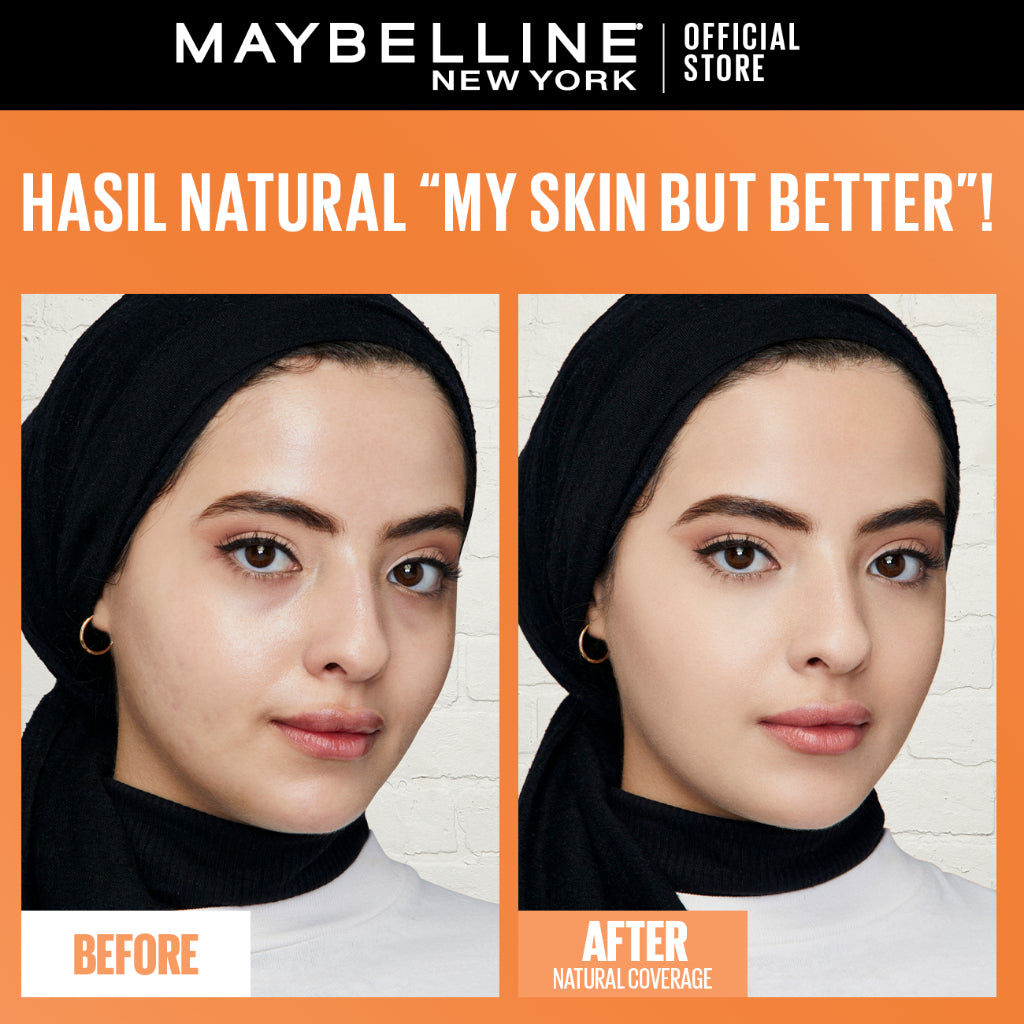 Maybelline Skin Tint Makeup Kit - FIT ME Fresh Tint + Powder | Skin Tint Foundation SPF 50 PA+++ Vitamin C Serum Face Makeup Natural Paket Makeup Bedak Sunscreen