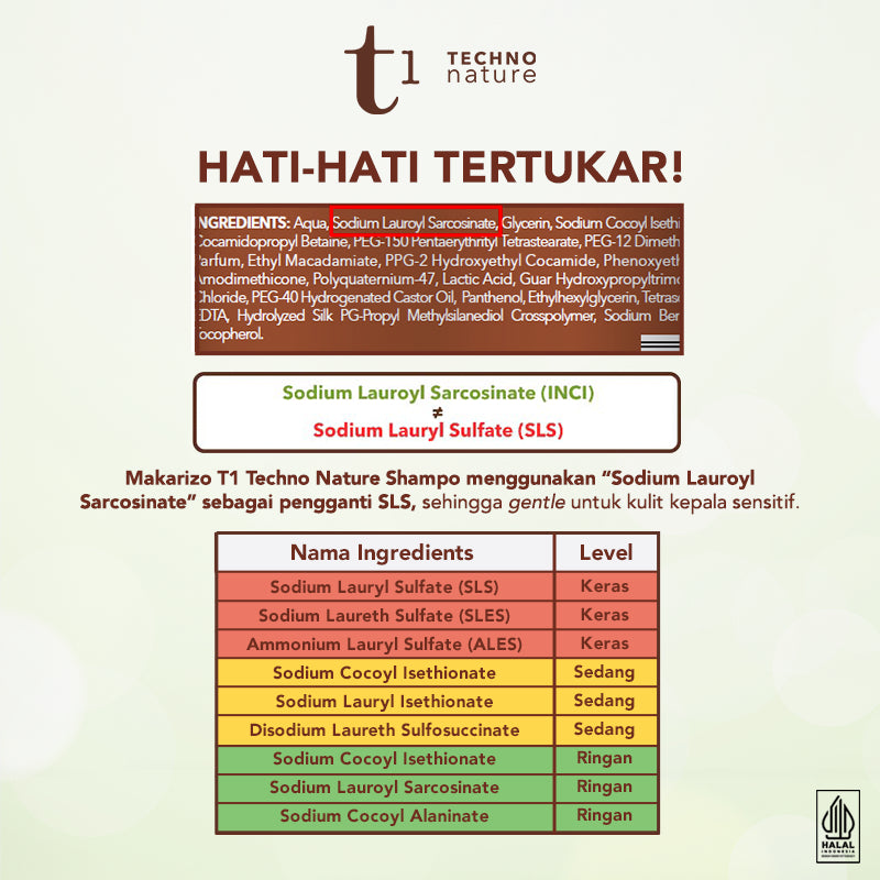 PAKET ISI 3 - Makarizo T1 Techno Nature Equalizer Shampoo & Conditioner 180 mL + Rosemary Scalp & Hair Oil 40mL