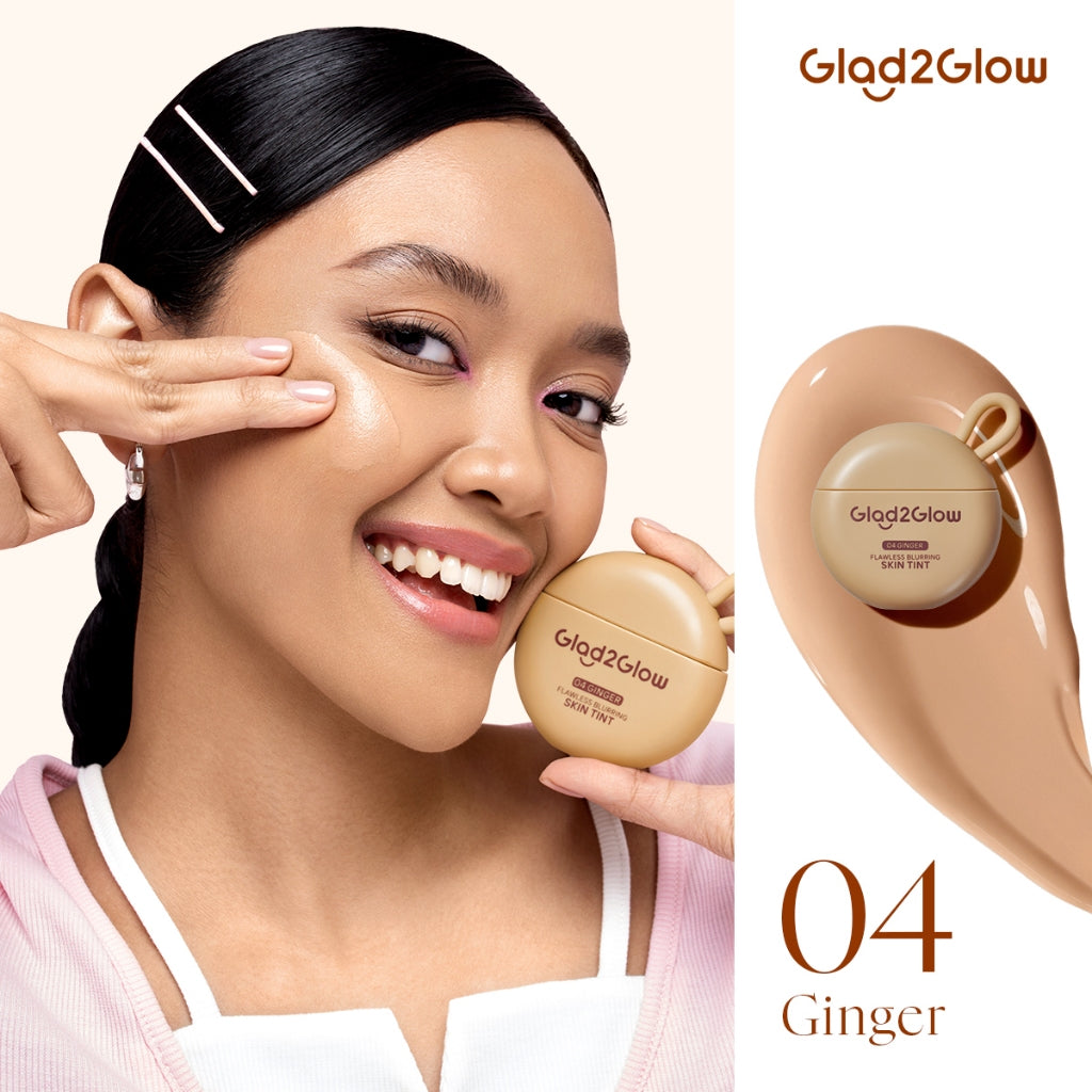 [NEW LAUNCH] Glad2Glow FLAWLESS BLURRING SKIN TINT 30G Concealer Foundation Bedak padat Make up Lightweight Coverage Long-lasting 12-Hour Soft-Focus Flawless Skin oil-control  Bio-Mimetic Film Technology Squalane Care g2glow official store