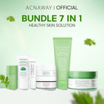 ACNAWAY Bundle 7 in 1 Skincare Routine – Perawatan Wajah Lengkap untuk Kulit Berjerawat & Sensitif facial wash cleanser moisturizer cream gel moist sunscreen acne spot acne treatment masker Acne Clear Pad Exfoliating