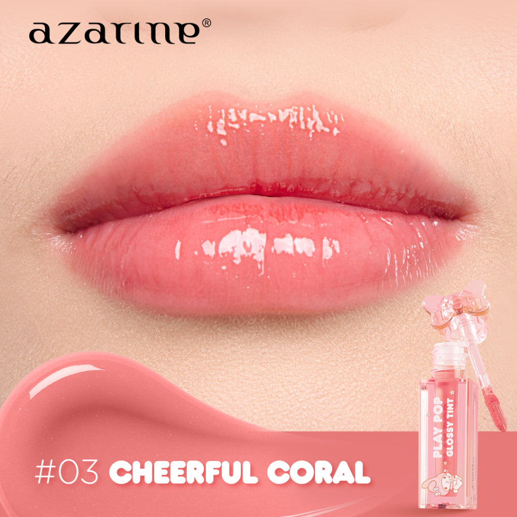 Azarine Sharp & Shine [2 PCS] Intense Bold Starliner Eyeliner Hitam Longlasting Waterproof Anti Luntur/High Up! Lashting Mascara + Play Pop Glossy Tint Liptint Glossy Tahan Lama Extra Moisturizing Hyaluronic Acid Peptide Melembabkan Menutrisi Bibir Kering