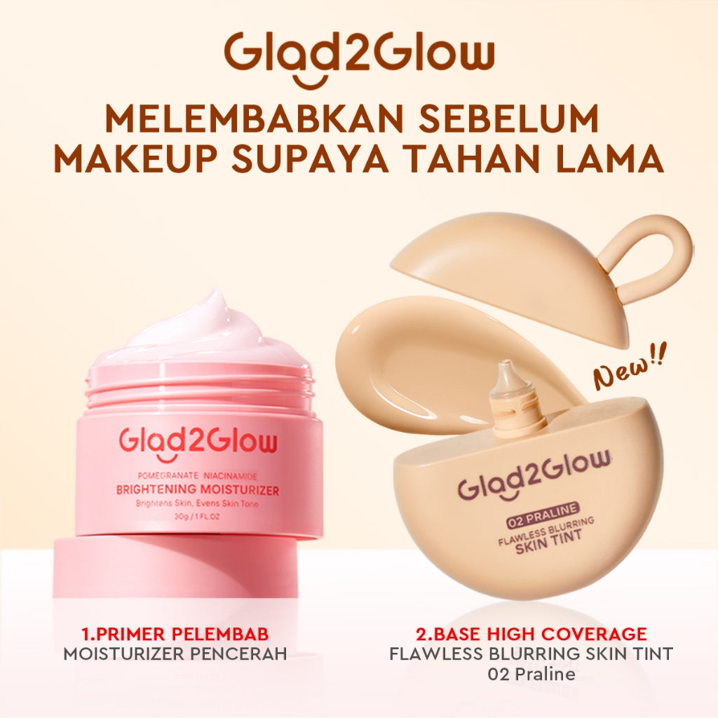 [NEW LAUNCH] Glad2Glow FLAWLESS BLURRING SKIN TINT 30G Concealer Foundation Bedak padat Make up Lightweight Coverage Long-lasting 12-Hour Soft-Focus Flawless Skin oil-control  Bio-Mimetic Film Technology Squalane Care g2glow official store