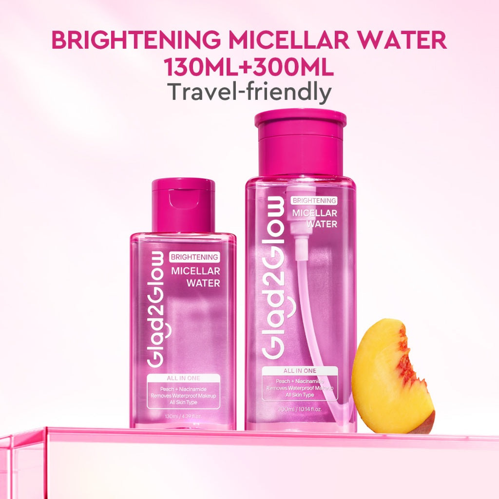[NEW LUNCH] Glad2Glow Brightening Micellar Water 300ml Untuk Semua Kulit Lembut Cepat Menghapus Makeup & Mencerahkan kulit Penghapus Makeup Waterproof Hapus Riasan Tahan  dan Tanpa Iritasi g2glow official store