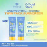 [TWIN PACK] Emina Sun Battle Bright Glow SPF 35 PA+++ 50 ml 2pcs - Paket Dua Sunscreen Serum Amino Vitamin C - Cerah, Ringan, Hydrating [Teruji In Vivo] Non acnegenic & Non Comedogenic. Cocok semua jenis kulit