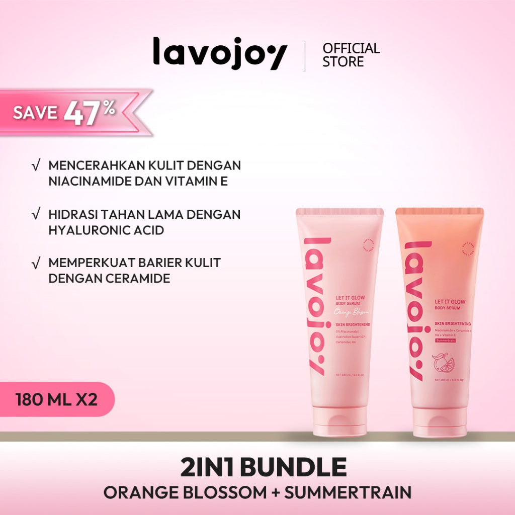 [BODY SERUM TWINPACK] Lavojoy Let It Glow Body Serum Skin Brightening Upgraded Version | Body Lotion Untuk Mencerahkan Dan Melembabkan Kulit Dengan Niacinamide + Ceramide + Vitamin E
