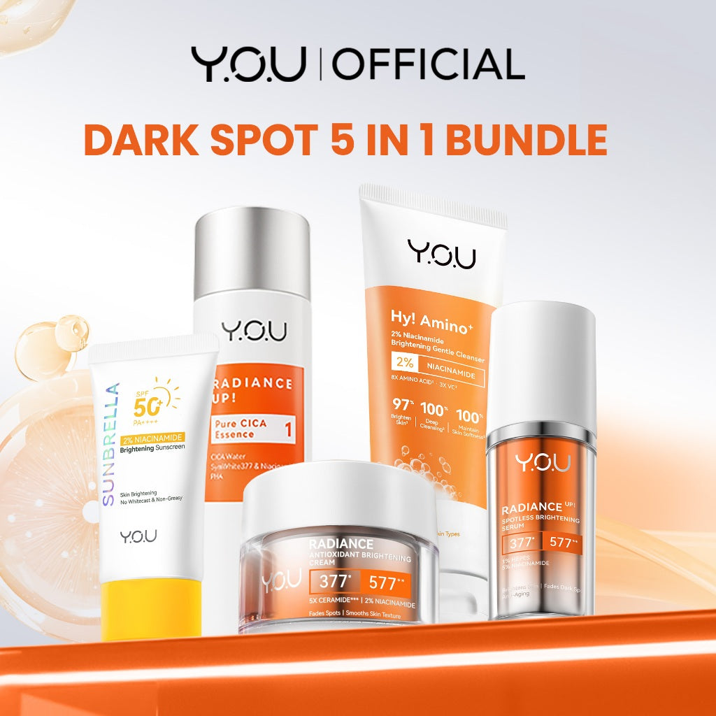 YOU 5in1 Paket Skincare Set 5pcs Radiance Glow, Radiance Up, Acneplus, Peeling Serum, Retinol,  Sunbrella
