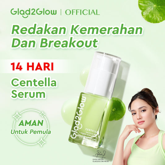 Glad2Glow Centella 2% Salicylic Acid Power Acne Serum skincare serum wajah Eksfoliasi Wajah skincare bpom essence Anti jerawat scincare lembut skincare Menyamarkan bekas jerawat  Menenangkan kulit berjerawat Merawat kulit berjerawat g2glow official store