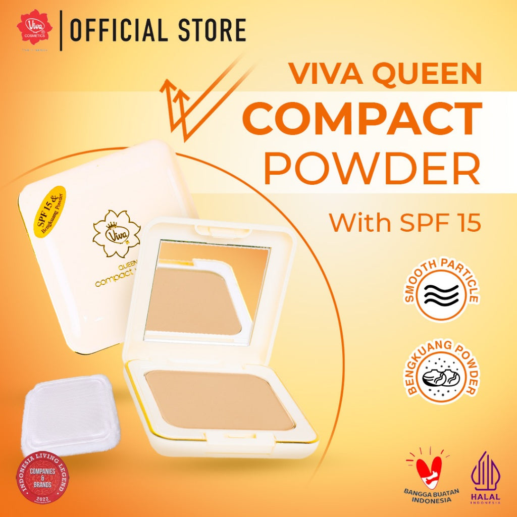 Viva Queen Compact Powder with SPF 15 (BRIGHTENING & GLOWING) - NATURAL