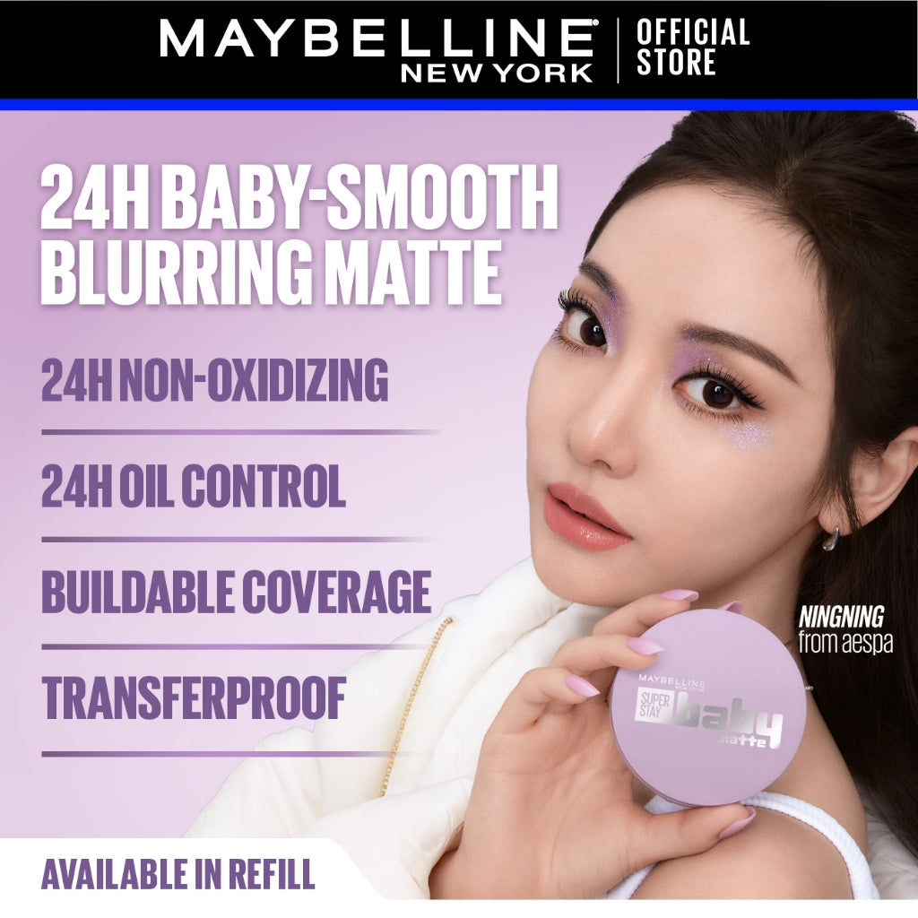 [NEW LAUNCH] NINGNING CHOICE - MAYBELLINE OFFICIAL Superstay Baby Matte Cushion 24H Baby Smooth Blurring Matte Oil Control Full Coverage Refill Transferproof Waterproof Matte Makeup Tidak Transfer Minim Oksidasi Cocok Untuk Kulit Berminyak Kulit Kering