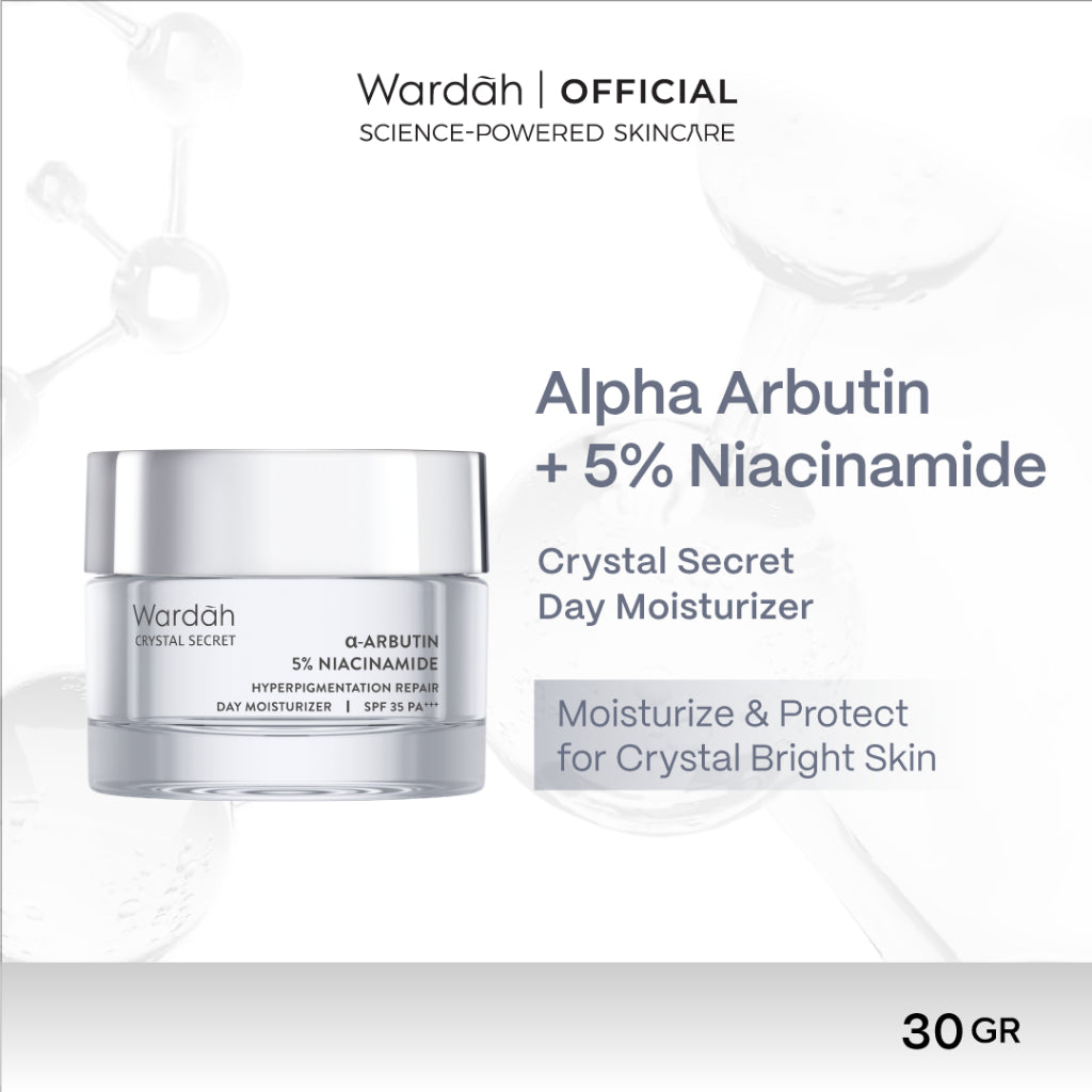 [Wardah Excluisve Member] Wardah Crystal Secret Series Lengkap - Micellar Cleansing Gel, Cleanser, Exfoliating Toner, Pure Treatment Essence, Serum, Dark Spot Corrector, Day & Night Moisturizer, Refreshing Day Gel, Radiance Serum Mask  - Skincare
