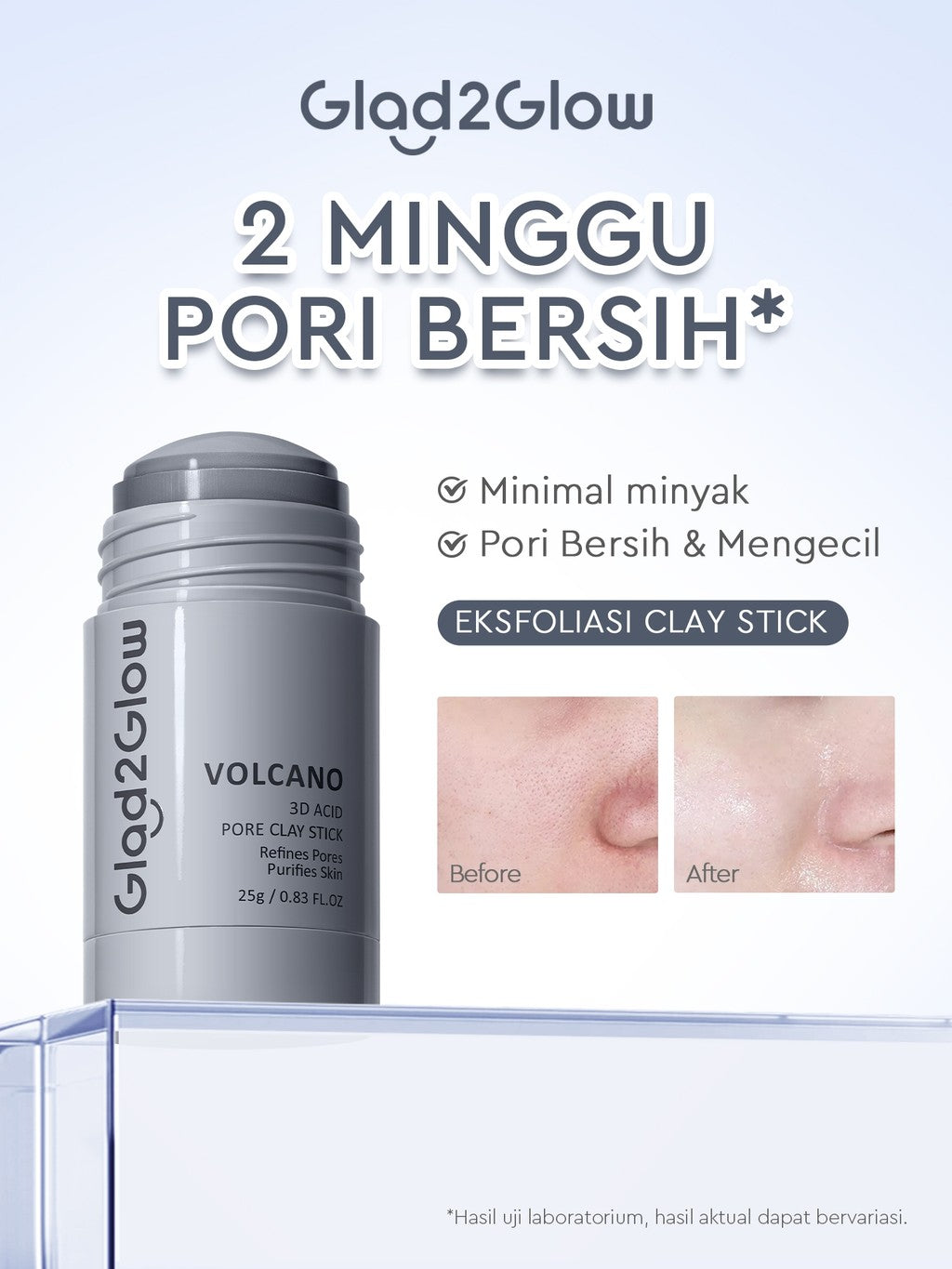 [DISKON 60%]Glad2Glow Clay Stick&Face Mask Complete Series-Pomegranate Brightening/Mugwort Salicylic Acid Acne/ Volcano 3D Acid Pore-masker Packs Masker Wajah Sheet Mask mask sleeping mask mugwort mask acne masker komedo g2glow official store
