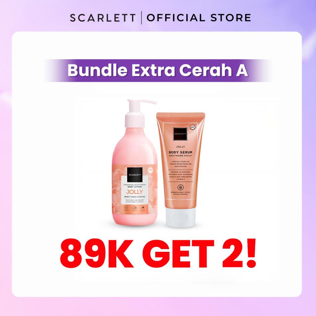 Scarlett Whitening Bundle Extra Cerah - Fragrance Brightening Body Lotion Bright Mood Booster
